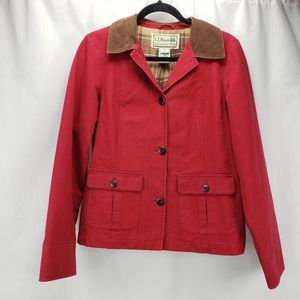 Vintage L.L. Bean Jacket Cotton with Corduroy Collar Women's Size Small